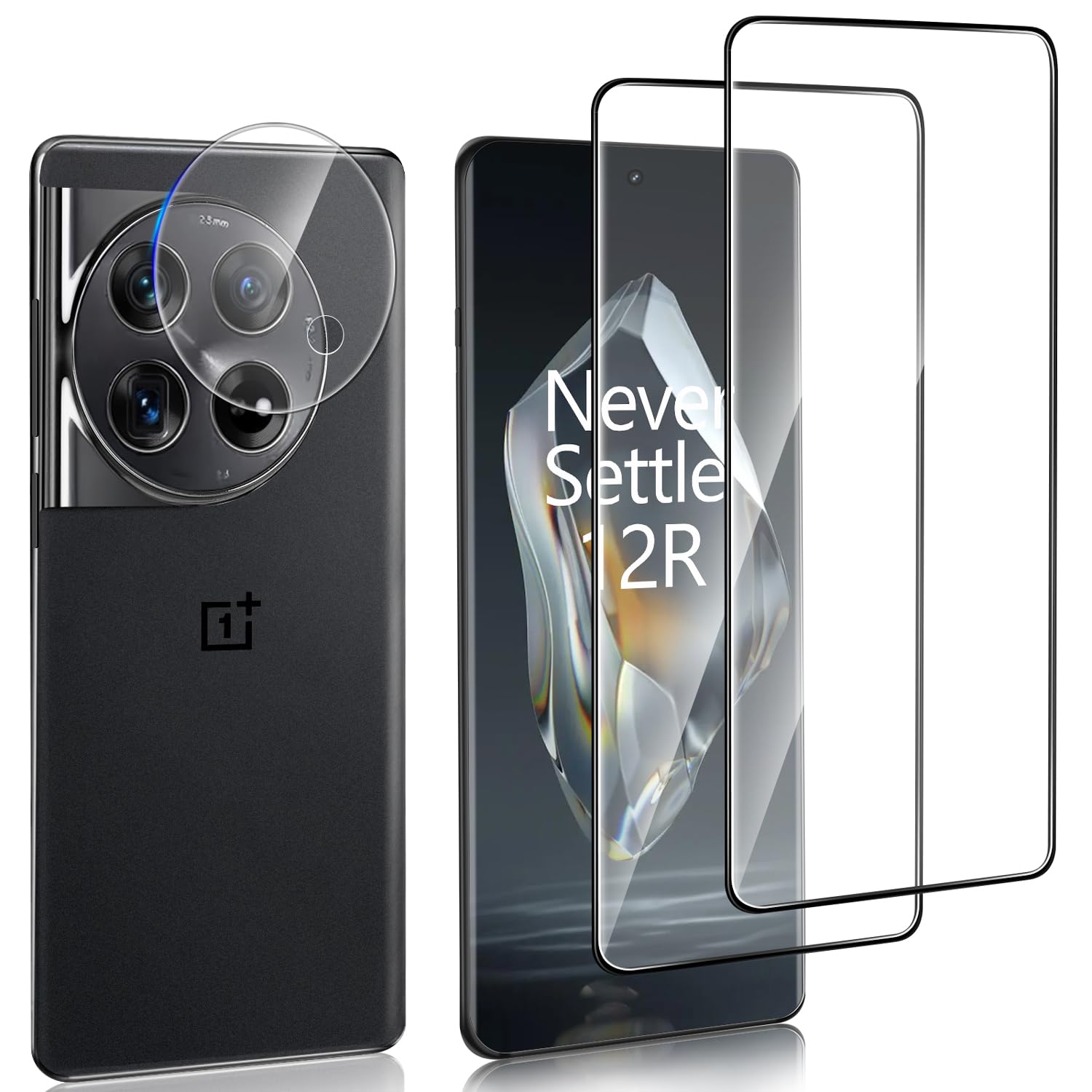Photo 1 of [2+1 Pack] OnePlus 12R Screen Protector, 9H Hardness Tempered Glass With Camera Lens Protector, Support Fingerprint Sensor, Bubble Free, Scratch Resistant [NOT for OnePlus 12]