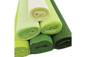 Premium Italian Crepe Paper Rolls - 8ft Length/20in Width 42 Colors for Choose (Shades of Green)