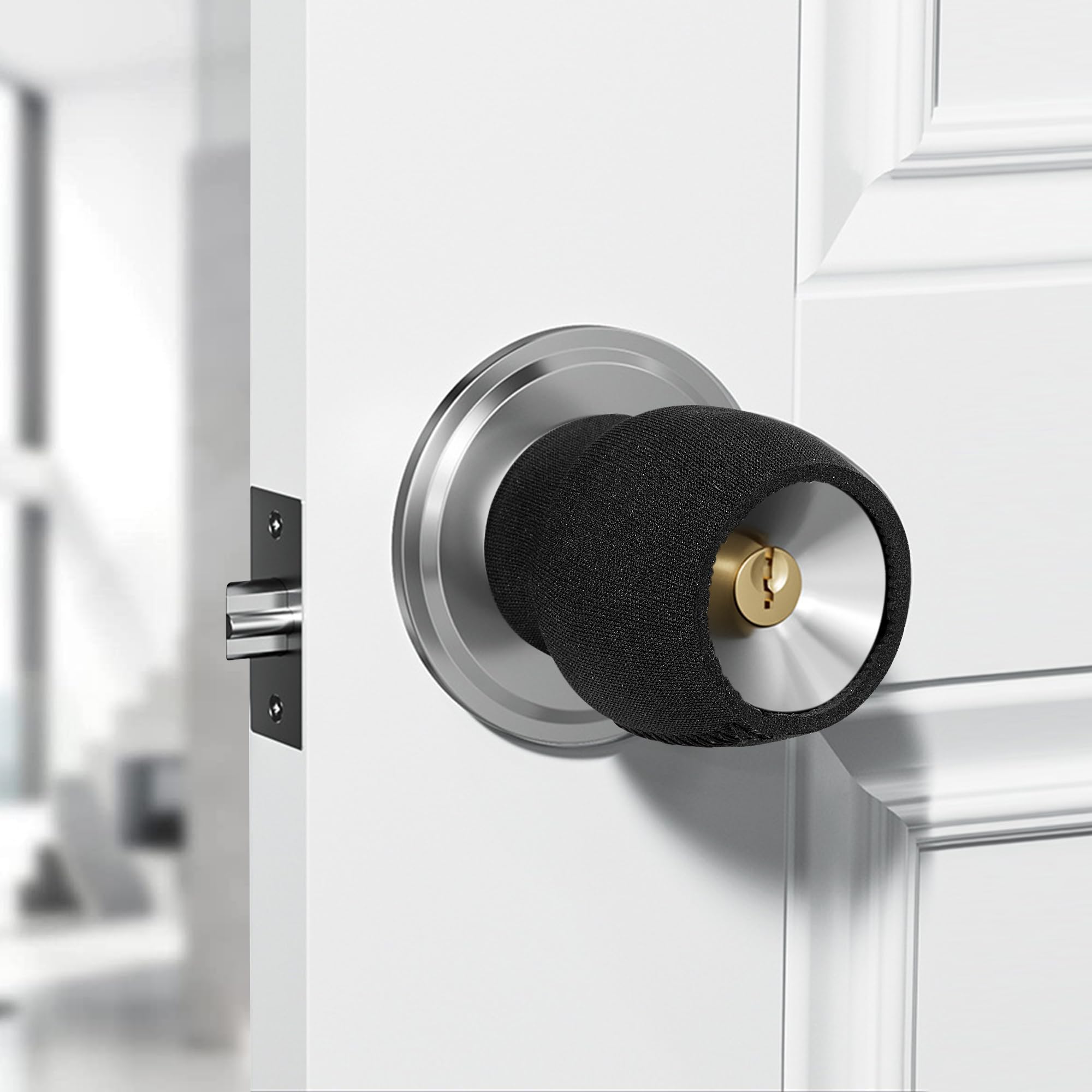 Photo 1 of 4PCS Round Door Handle Covers - Anti-Scald Door Knob Cushion Cover - Door Handle Protector for Summer and Winter
