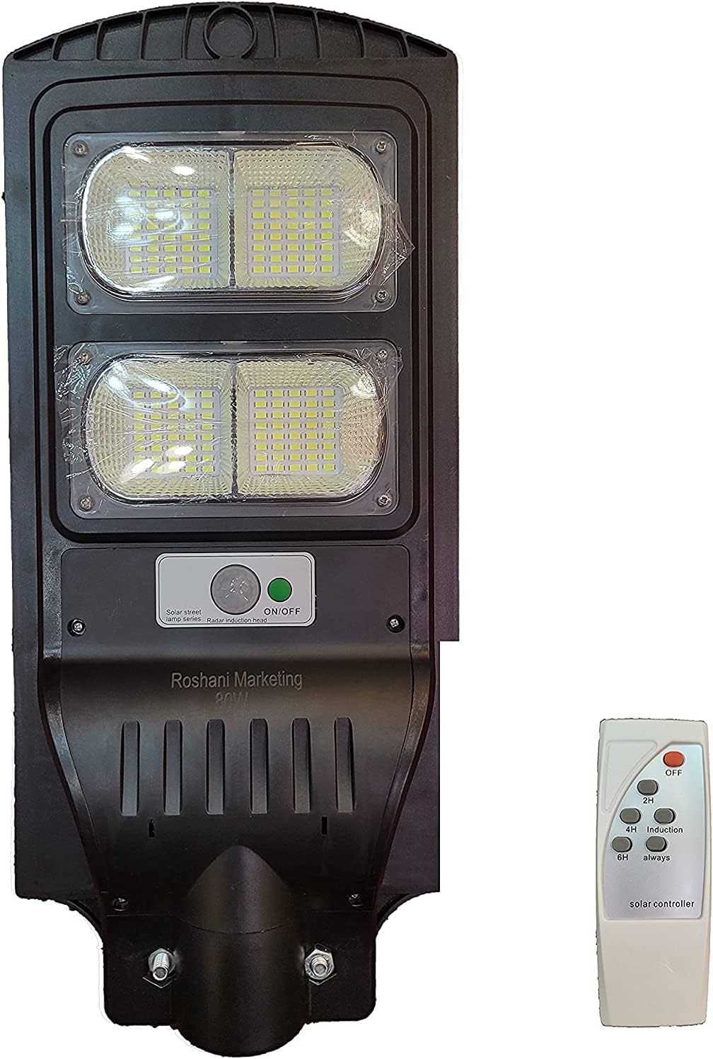 IMPRESSION LIGHTS 60 WATT LED SOLAR STREET LIGHTRectangular Solar Street Light IP65 Water-Proof 6500k All-in-One(Cool White, Grey)