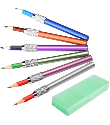 Lot De 10 Rallonges De Crayon Réglables Ergonomiques - Pour Crayons De 4 à 5 Mm De Diamètre (Bois/Couleur)