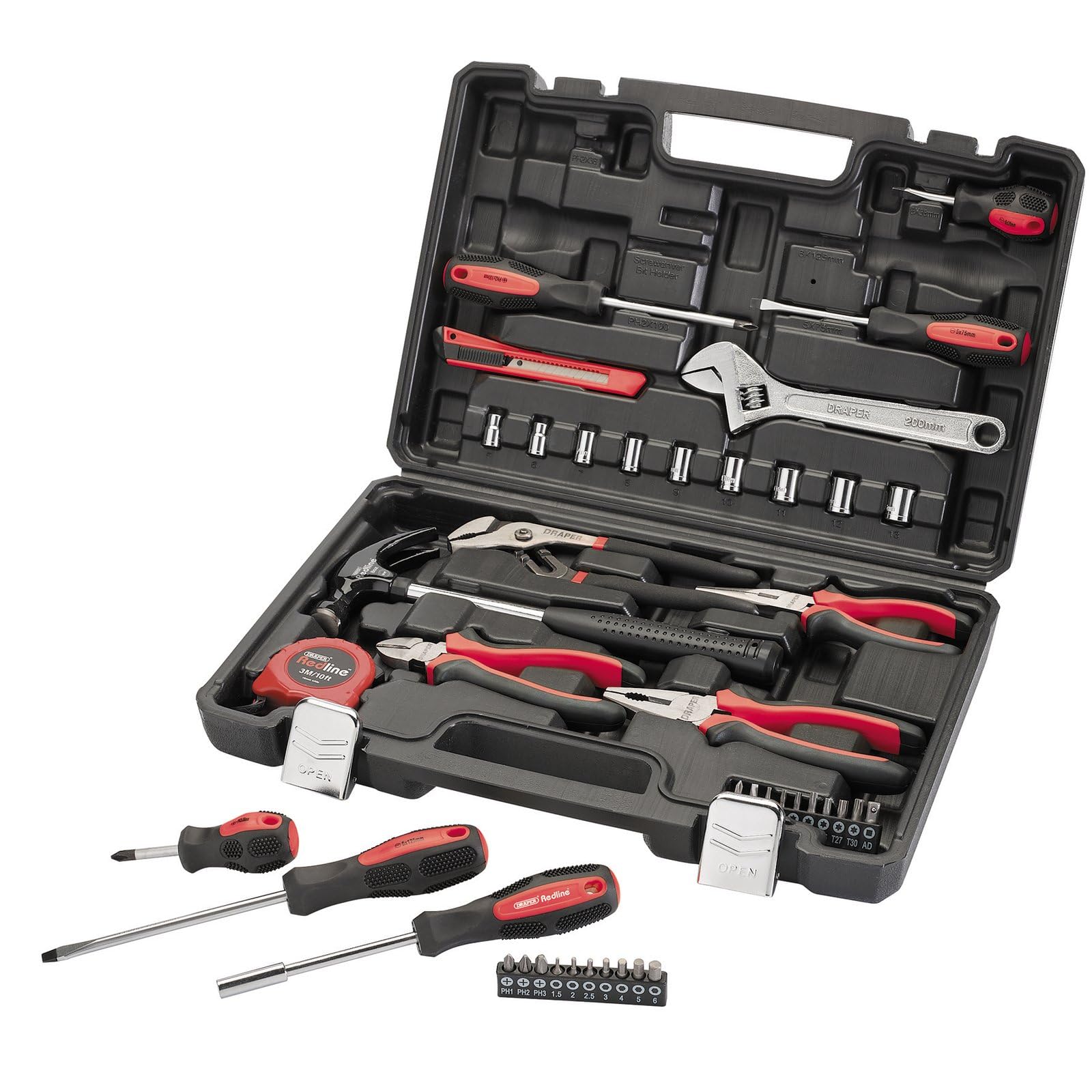 Draper 70382 Redline Tool Kit (43 Piece), Red and Black