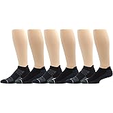 Dr. Motion Mens Low Cut Cushioned Breathable Compression Ankle Socks with Arch Support 6 Pairs