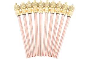 GOHANTEE 10PCS Access/Service Valve 1/4'' SAE x 1/4'' OD x 4'' Stem Core AC Refrigeration