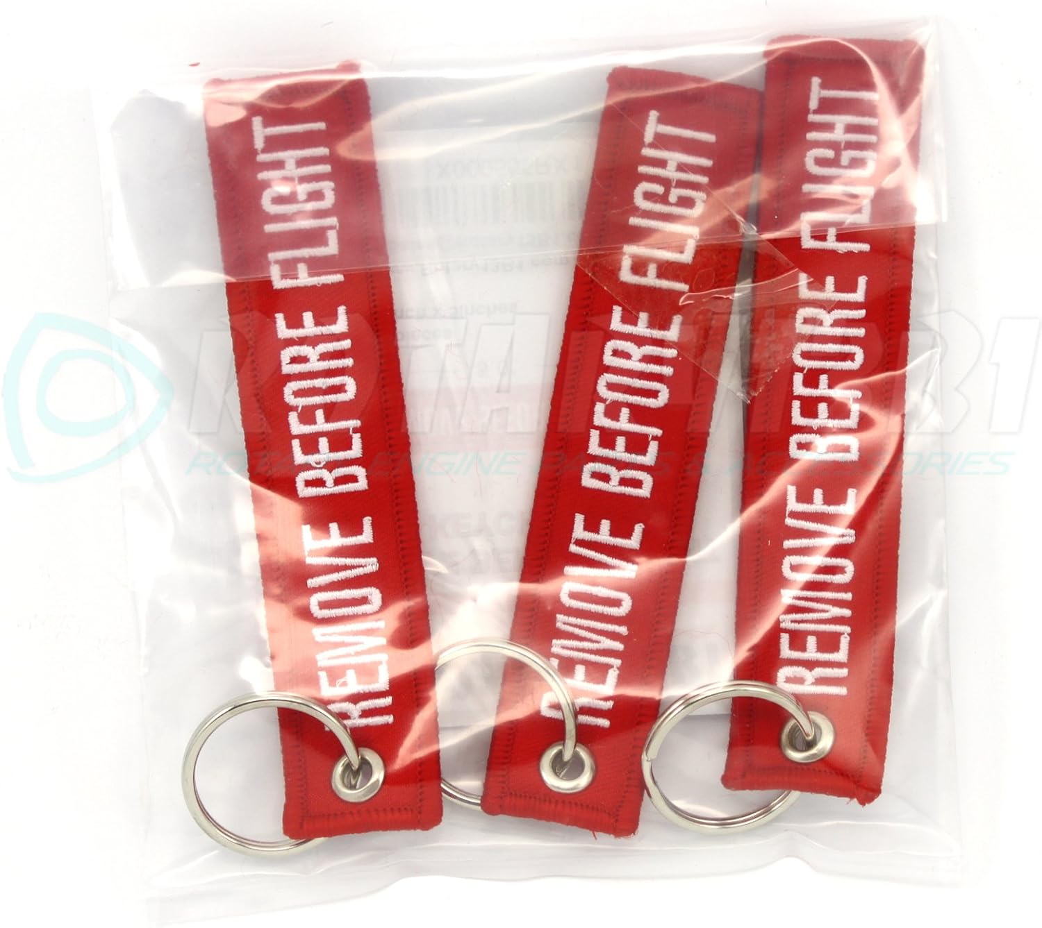 Rotary13B1 Remove Before Flight Key Chain - 3 Pack Red: Automotive