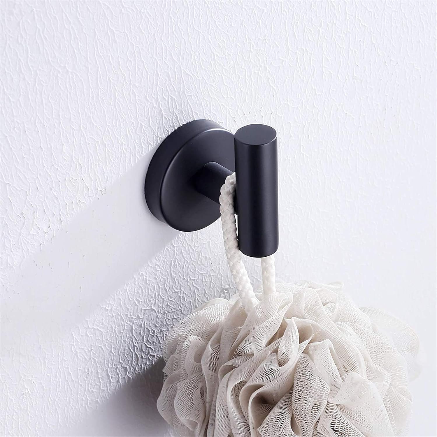 Nolimas Towel Coat Hook Matte Black SUS304 Stainless Steel Bathroom Clothes Cabinet Closet Sponges Robe Hook Wall Mounted Round Kitchen Heavy Duty Door Hanger 2 Packs: Home & Kitchen