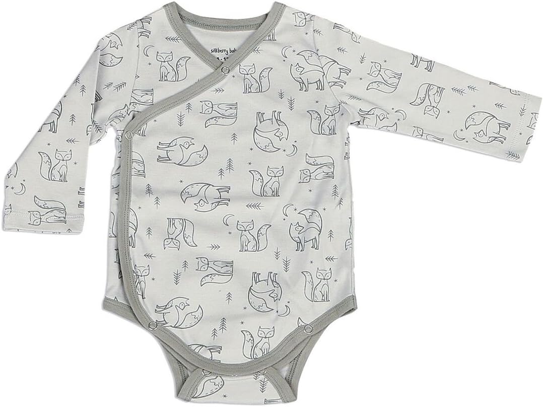 Silkberry Baby Unisex-Baby Newborn Organic Cotton Kimono Bodysuit