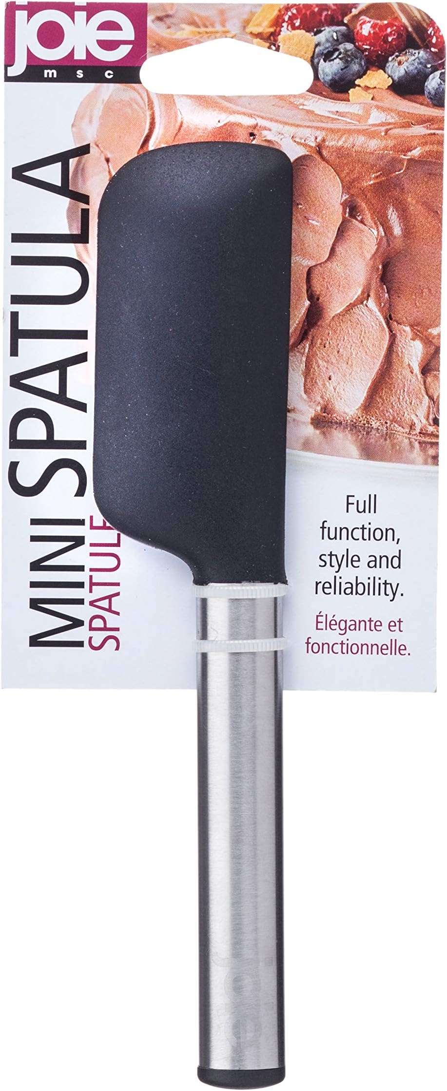 Joie 6.75" Mini Spreader Spatula - Stainless Steel Handle Silicone Blade (Black)