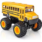 ArtCreativity 5-Inch Diecast Monster School Bus – Pullback Mechanism Toy Truck with Big Wheels, Play Vehicle Gift for Boys