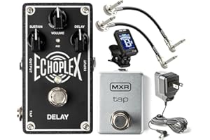 Echoplex EP103 Delay Pedal by Dunlop EP-3 Tape Echo With Tonebird Bundle Featuring MXR M199 Tap Tempo Switch, 2 Patch Cables, Chromatic Tuner