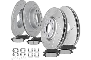 SCITOO 4pcs Discs Rotors and 8pcs Ceramic Brake Pads Fit for 2013-2016 for Dodge Dart