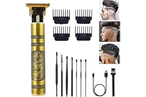 PXLISIE Professional Cordless Hair Trimmer, T-Blade Hair Clippers for Men, Zero Gapped Trimmer Rechargeable Beard Trimmer Edgers Clippers Hair Cutting Kit with Guide Combs, Ear Spoon Tool Set