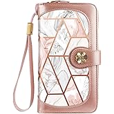 Coco Rossi Wallets for Women Multi Card Holder Wallet Clutch Wallet Card Holder Organizer Ladies Purse with Wrist strap Purse