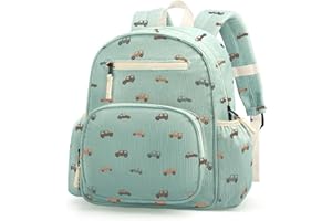 atgark Corduroy Toddler Backpack for Boys 2-5, Cute Kids Backpacks Boys - Preschool Kindergarten Backpack 13.7" H Fit Folder