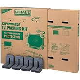 U-Haul Heavy-Duty Expandable TV Moving Box Adjustable Fit for Flat-Screen TVs (32"70") Double-Wall Cardboard Includes 1 Box with 4 Foam Protection Pieces