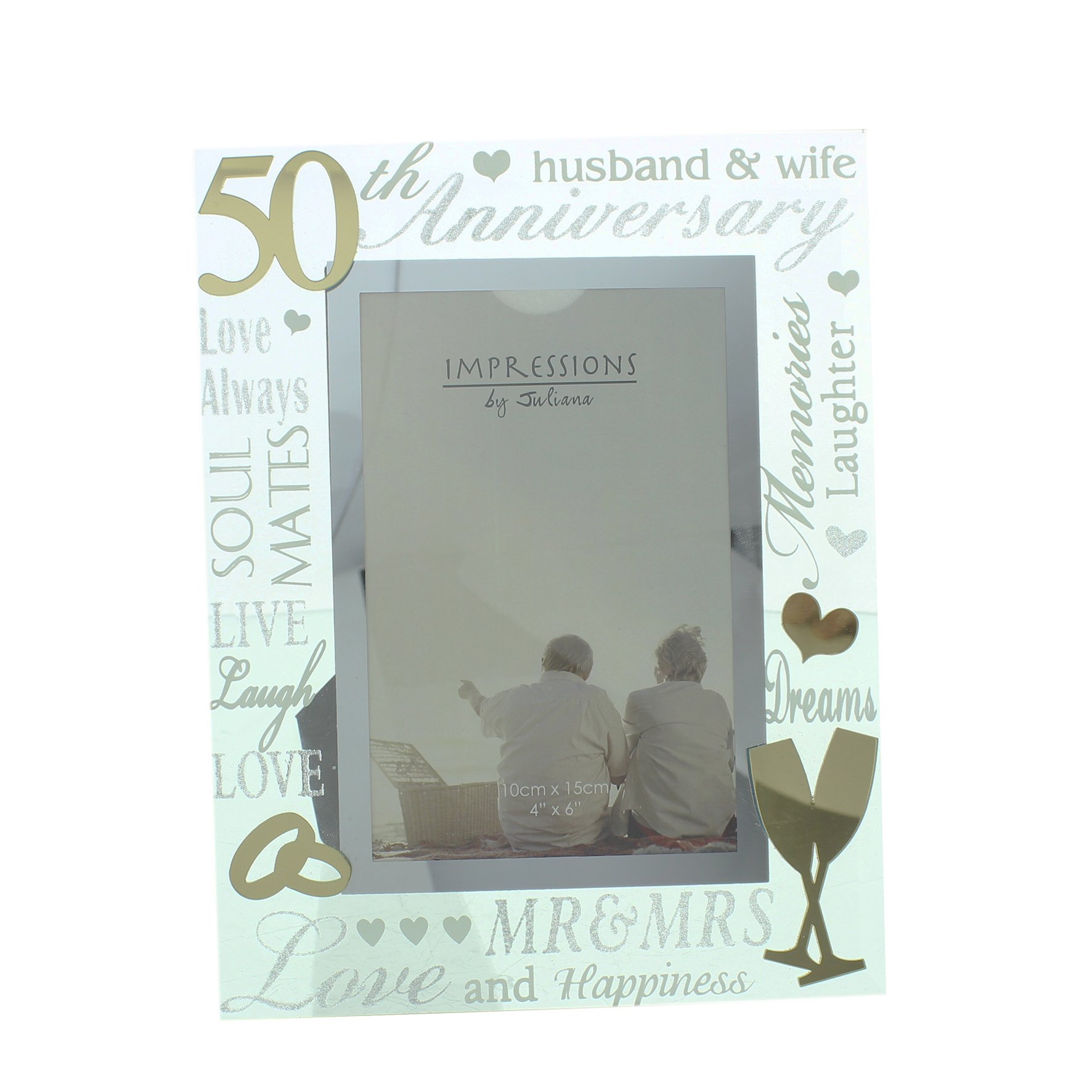 ukgiftstoreonline 50th Golden Wedding Anniversary Photo Frame New Boxed