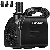 VIVOSUN 660GPH Submersible Fountain Water Pump for Pond, Aquarium, Statuary | 2500L/H 35W Aquarium Pump, Ultra Quiet Fountain Pump with 8.2ft/2.5m High Lift for Fish Tank, Hydroponics