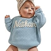 Personalized Baby Sweater with Name Custom Sweater for Newborn Boy Girl Hand-Embroidered Gift for Baby Shower Birthday Xmas