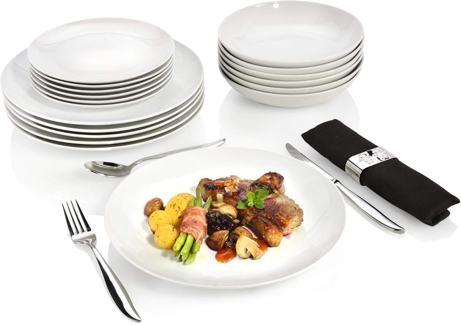 Sänger Tafelservice New Port, 18 teilig für 6 Personen, im klassisch rundem Design