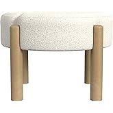 HomePop Luna 22" Round Ottoman - Cream Boucle