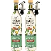 Fresh Press Farms Cold Pressed Extra Virgin Peanut Oil, 16.4 Oz (2-Pack) | Extra Virgin Peanut Oil, Georgia Grown, 100% American Made, Unrefined, Certified Whole30, Non GMO, Keto, Paleo, Gluten Free