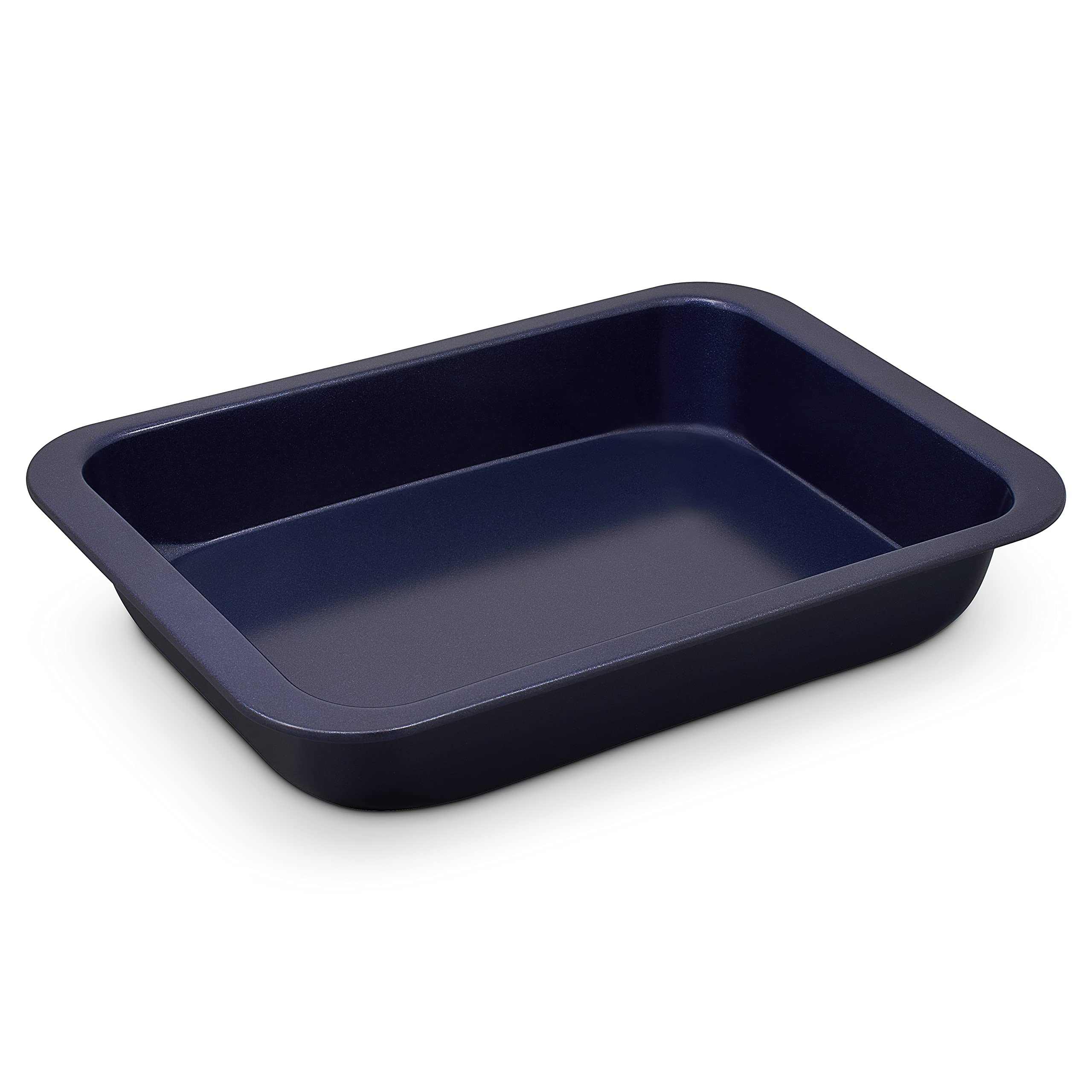 Zyliss Non-Stick Oven Tray, 30cm x 20cm, Carbon Steel, Dark Blue, Brownie Baking Tin/Bakeware/Roasting, Dishwasher Safe