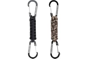 BRAVESHINE Paracord Keychain Carabiner Clip, D Ring Lanyard Hanger Stroller Hook for Water Bottle, Key, Backpacks, Men, Women
