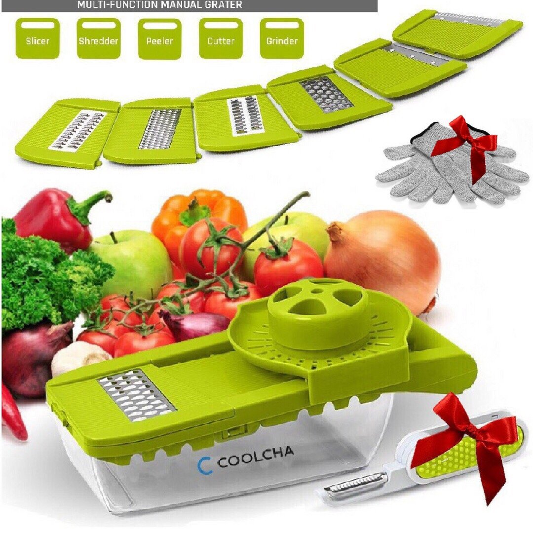 Mandoline Slicer, Coolcha Vegetable Grater & Julienne Slicer Cutter for