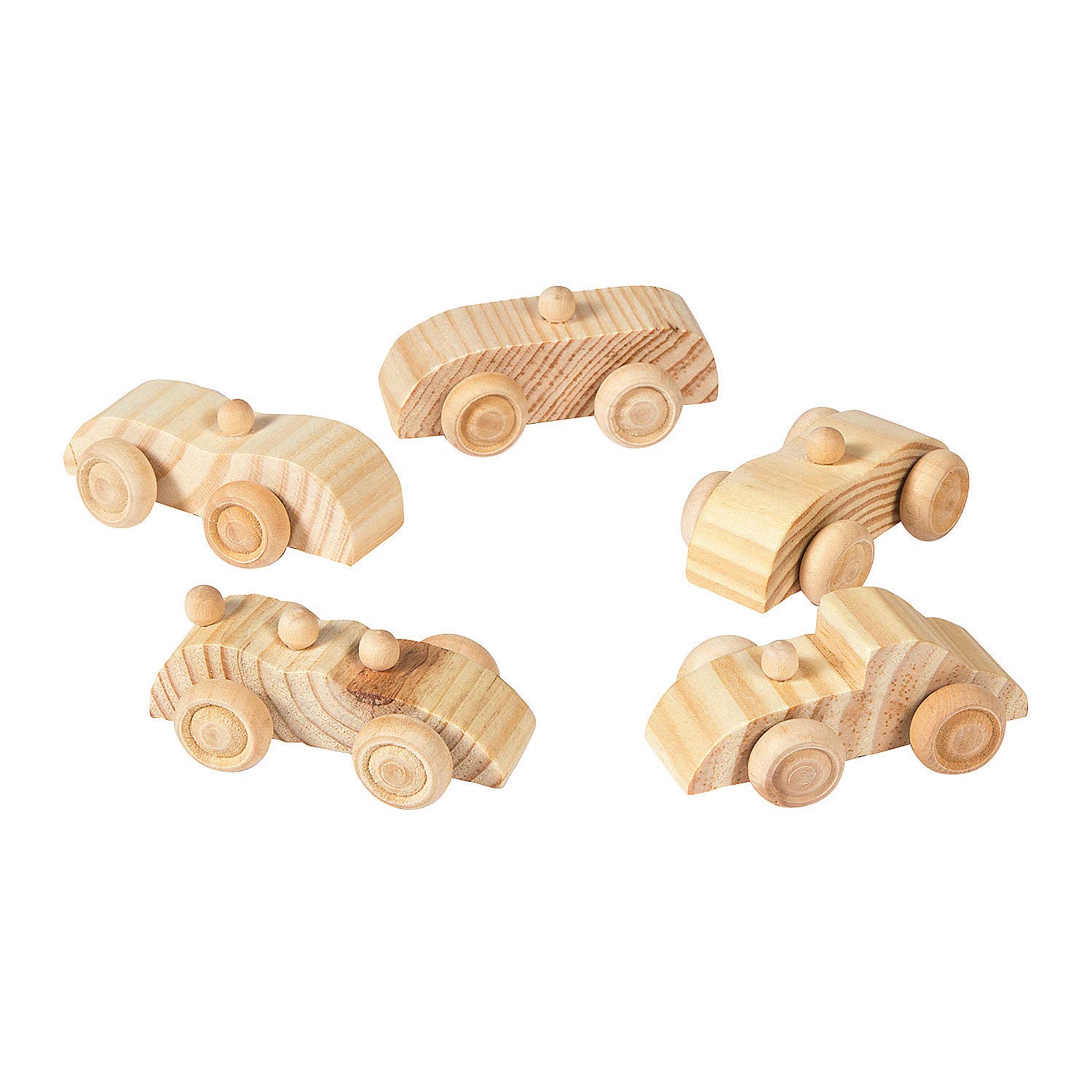 Fun Express Unfinished Wooden Cars (Set of 12 Toys) DIY Crafts
