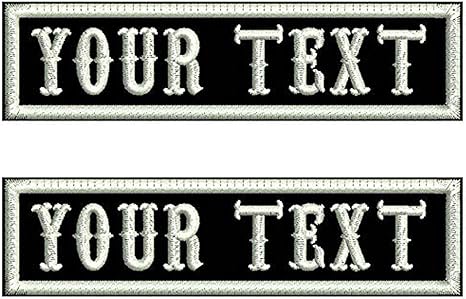 Amazon Com 2 Pcs 4 Wide 1 Height Embroidery Custom Hook And Loop Name Patch Tactical Rank Patch Military Tape s For Jackets Work Shirts Vest Bags White Border Black Fabric Home Kitchen