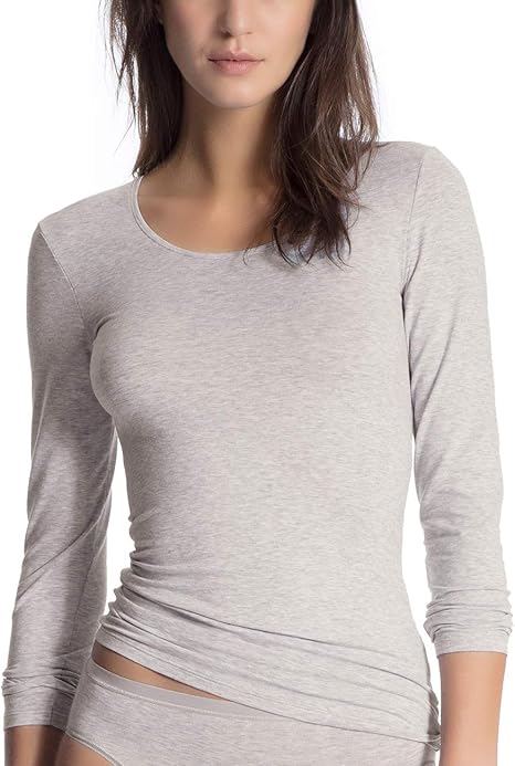 Terecey Thermo Oberteil Damen 2er-Pack - Baumwolle Langarmshirt Slim Fit Winter