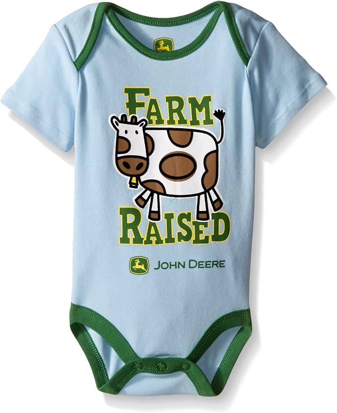 John Deere Baby Boys' Farm Raised Bodyshirt, Light Blue