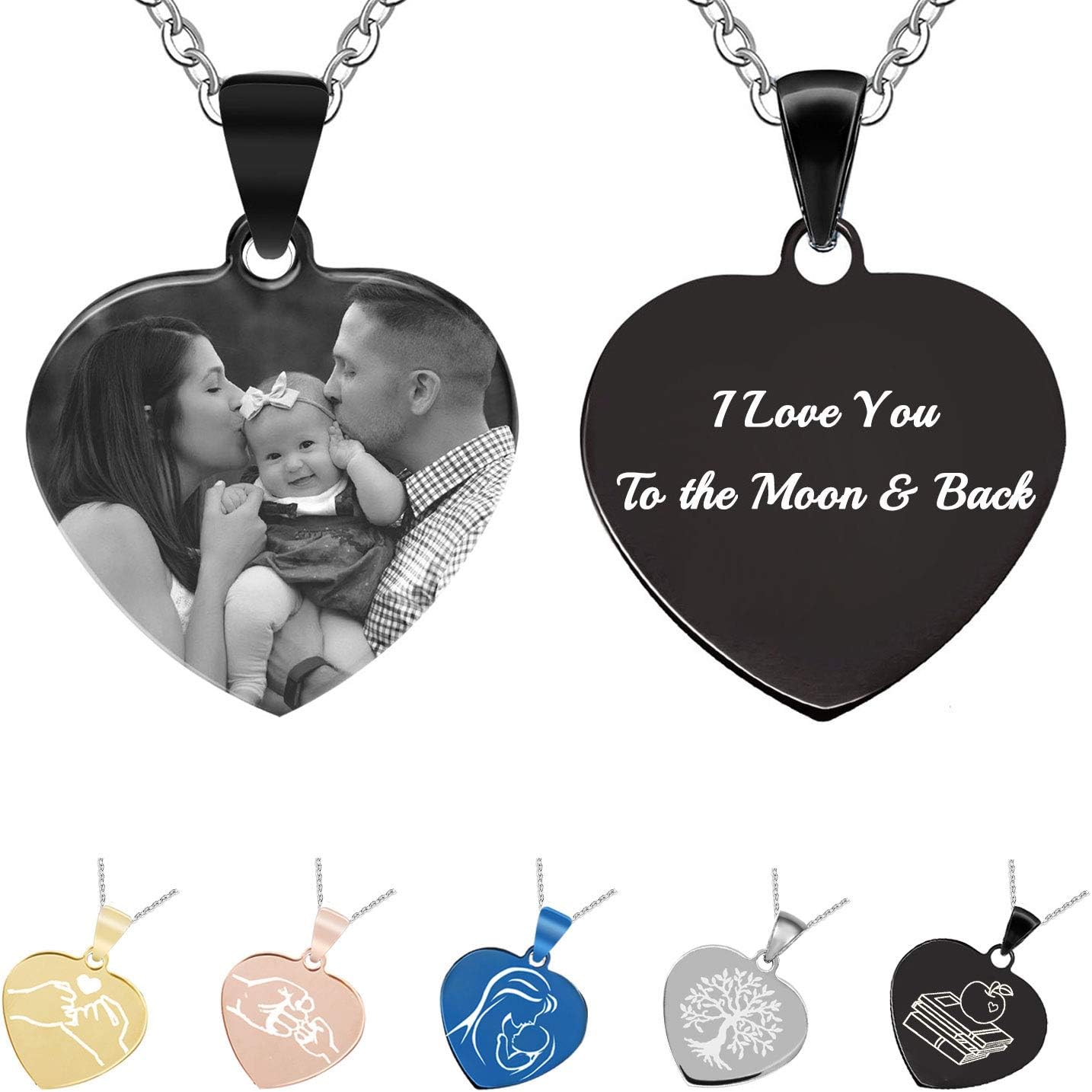 Personalised Necklaces, Custom Engraved Necklace Photo Couple Keychains,Inspiring Personalised Gifts