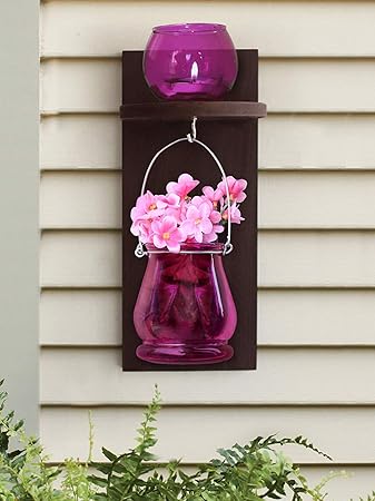 Buy Tied Ribbons Wall Decoration Item Wood Wall Shelf With Flower