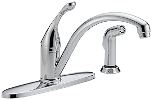 Delta Faucet Collins Single-Handle Kitchen Sink Faucet with Side Sprayer in Matching Finish, Chrome 440-DST