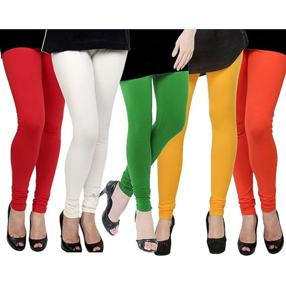 Gadgets Appliances For Women's Durable Washed Churidar Leggings (Pack of 5)