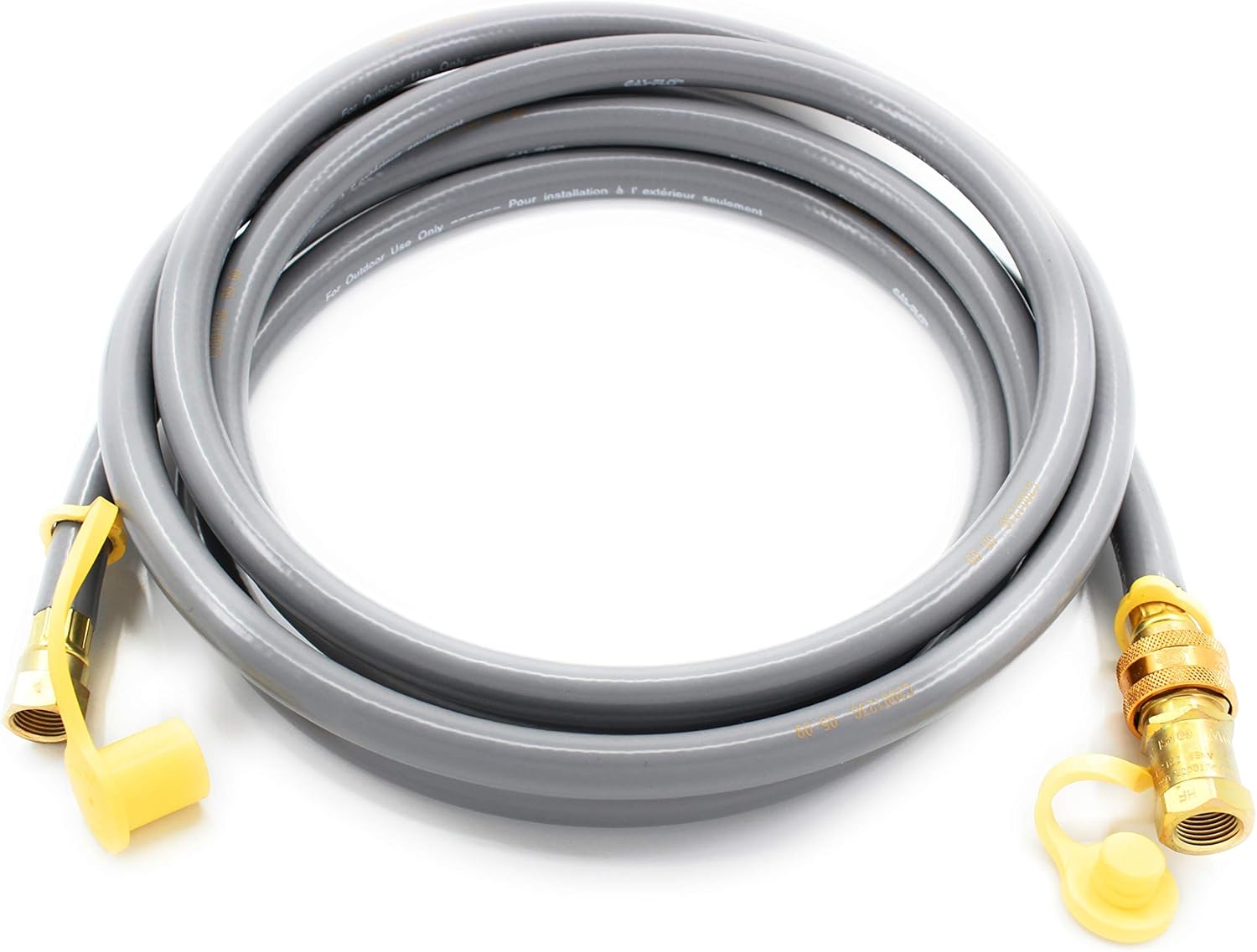 10' Natural Gas Grill Hose, 3/8" ID, QD and Swivel Ends, CSA Certified