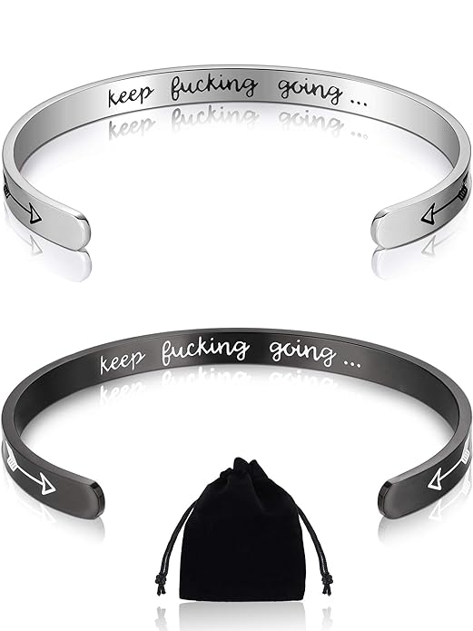 Yaomiao Inspirational Manschette Armband Motivierend Geschenk Zitieren Armbänder Edelstahl Graviert Freund Ermutigung Geschen