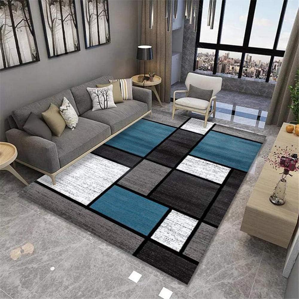 Alfombras Pequeñas Dormitorio Azul Alfombra de Sala Gris Azul patrón ...