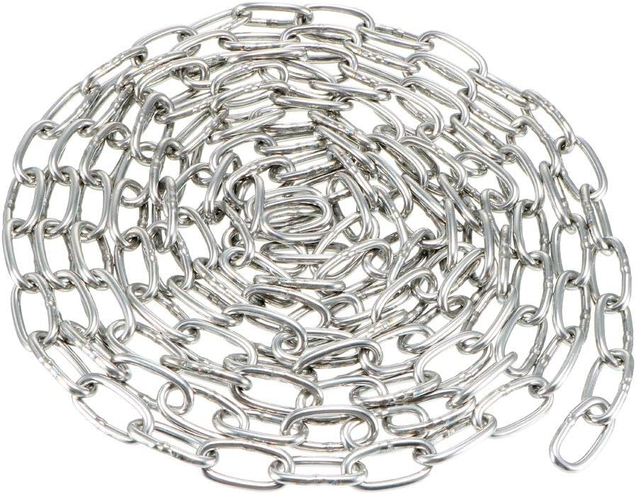 sourcing map Stainless Steel 304 Hardened Proof Coil Chain 2m Length