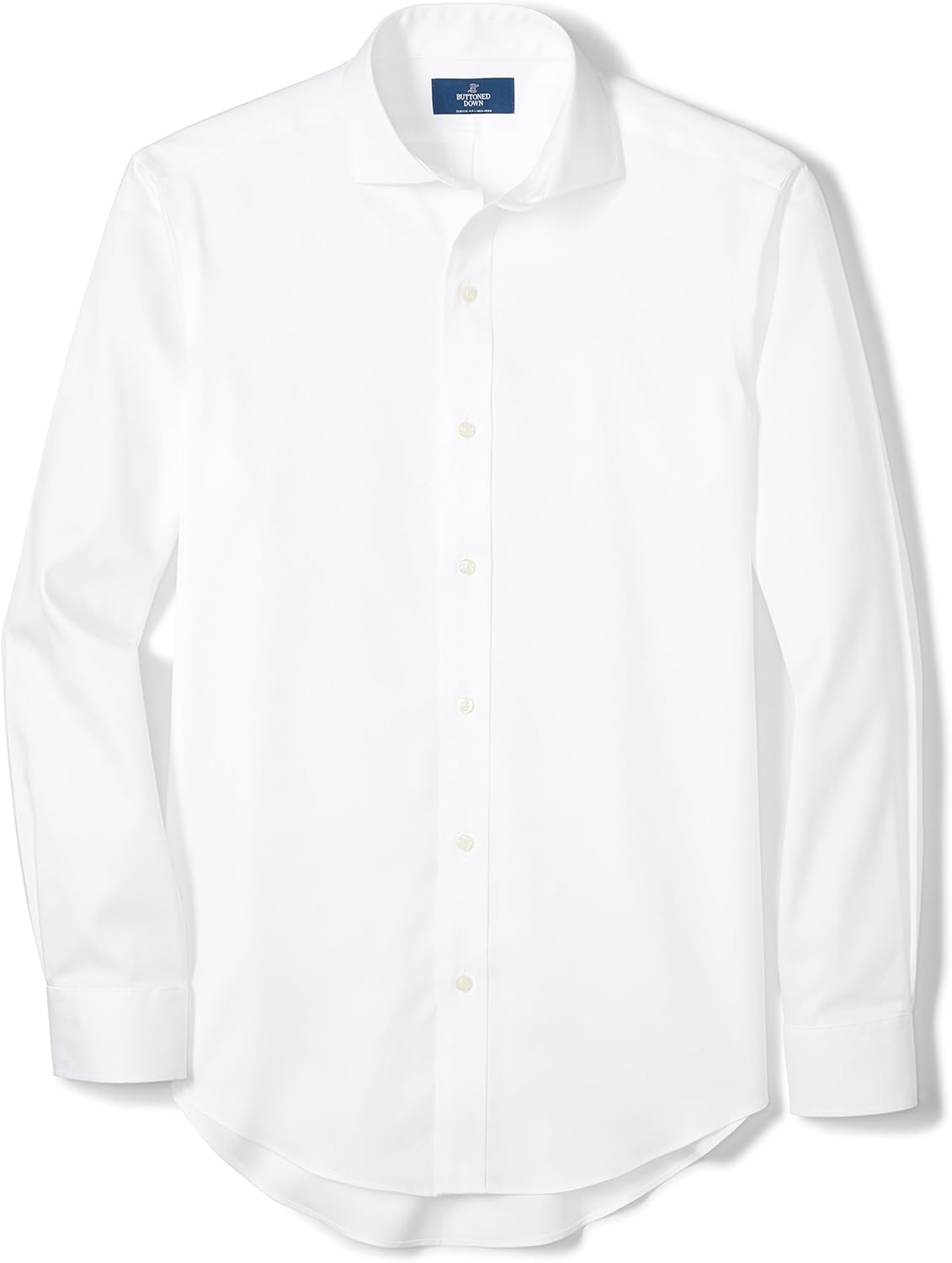  Brand - Buttoned Down Men's Classic Fit Cutaway-Collar Solid Pinpoint Dress Shirt, Supima Cotton Non-Iron: Clothing