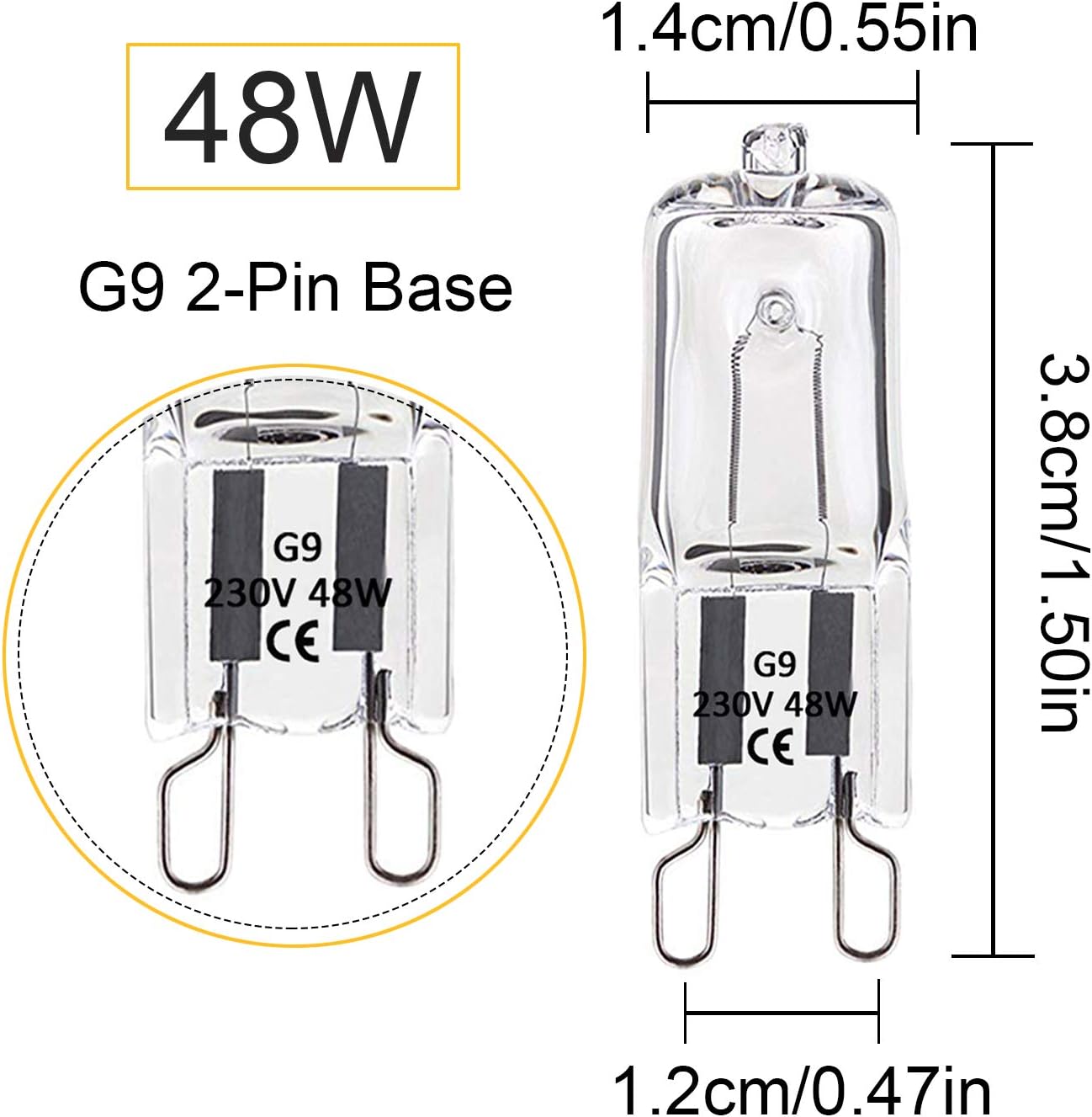 Regulable Bombilla de Cápsula Halógena 680LM 230V（paquete de 10