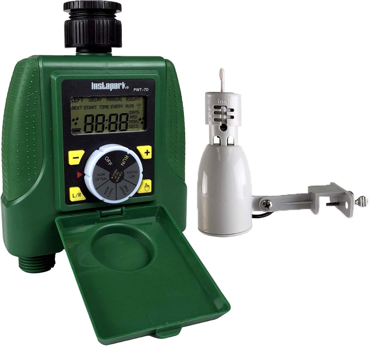 PWT-7D Dual Outlet Hose Water Timer Sprinkler Timer Automatic Valve with Rain Sensor Included: Home & Kitchen