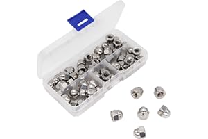 binifiMux 60pcs 1/4-20 Inch Acorn Cap Nuts, 18-8/304 Stainless Steel