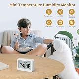 DOOMAY 2-Pack Mini Hygrometer Indoor Thermometer Humidity Gauge Celsius LCD view 2