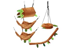 RENEWREVITAL Hamster Hammock, Sugar Glider Cage Accessories, Rat Hammock, Small Animals Hanging Bed, Hideout Tunnel Swing, Br