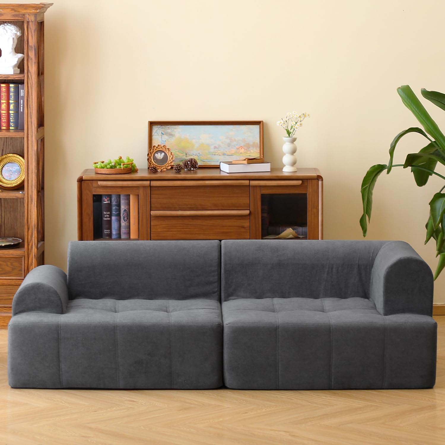 Photo 1 of N&V Foam Sofa, Made with All Foam, Great for Livingroon and Bedroom (Grey)