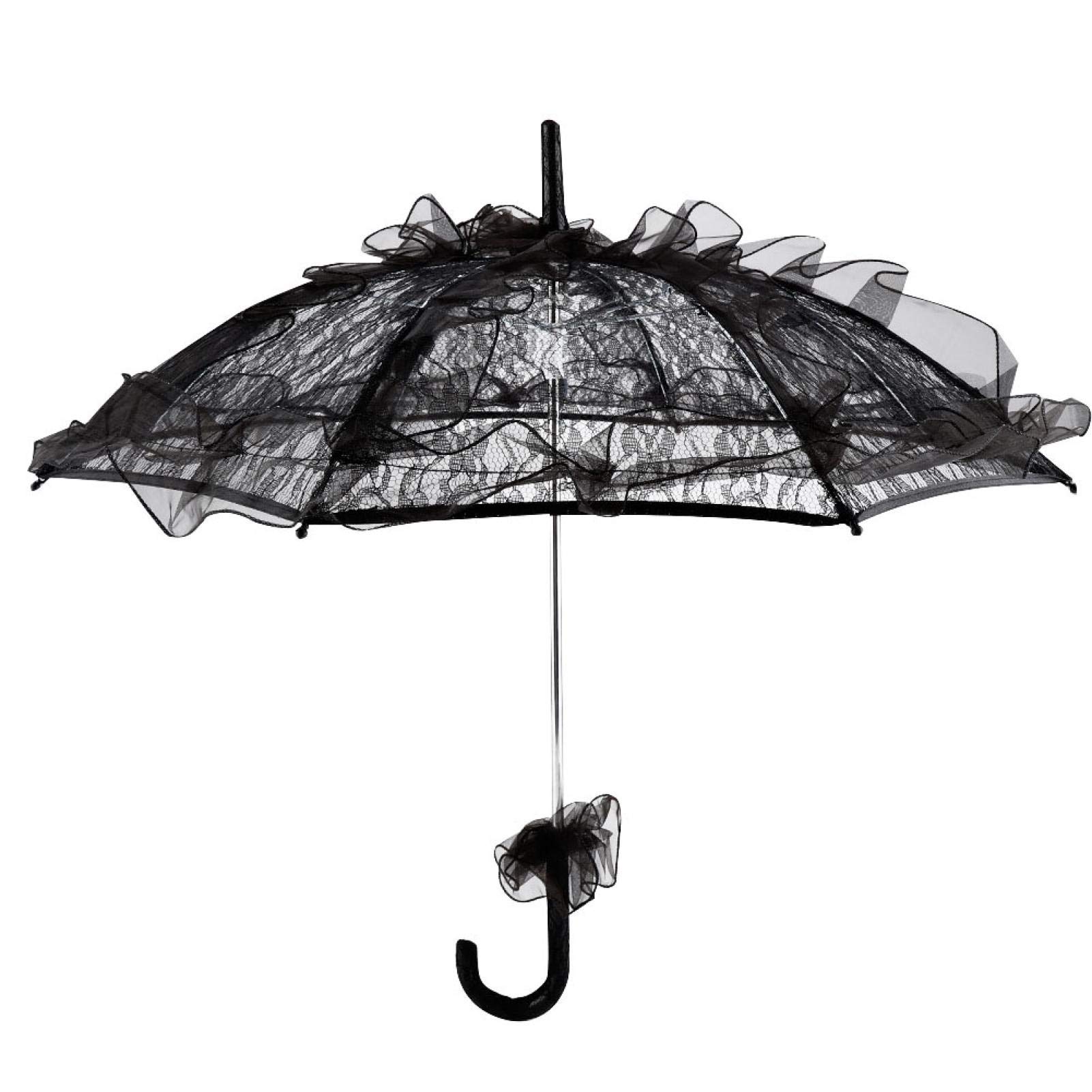Lecxin Lace Umbrella, Black Color Lace Umbrella Parasol for Lady Women Party Decor Dancing Stage Performance Photography Prop