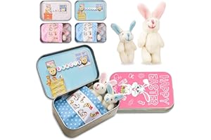 UIDMEN Personalized Little Pocket Bunny with Name, Mini Stuffed Rabbit House, Easter Baskets Decorative Boxes, Easter Gift fo