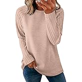 OFEEFAN Long Sleeve Shirts for Womens Fall Fashion 2026 Crewneck Oversized Sweatshirt Tunic Tops to Wear with Leggings